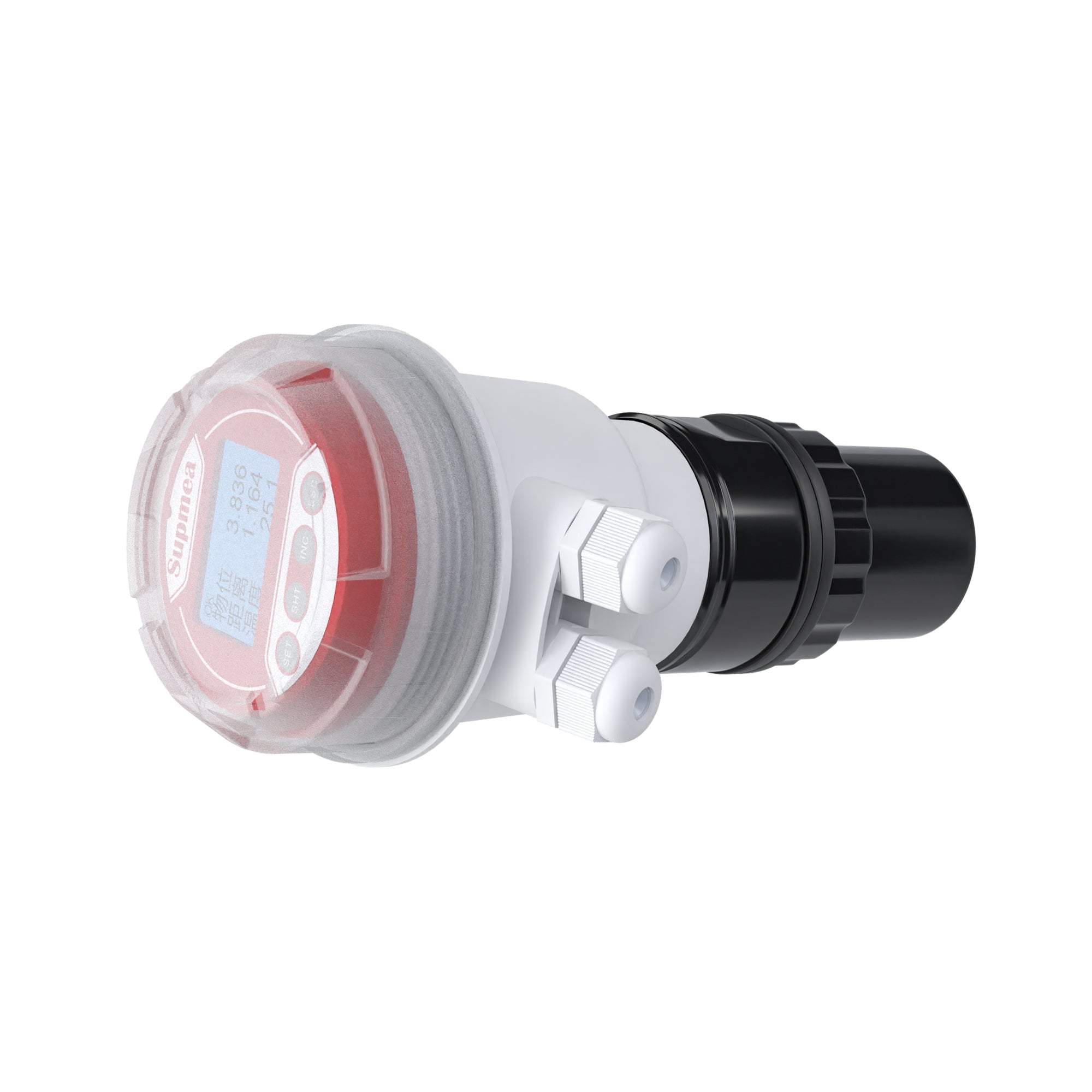 ULtrasonic level sensor Compact type Range:0-5m Output: 4-20mA two-wire Sensor:plastic Power supply:24V Medium:water Accuracy: 0.5%