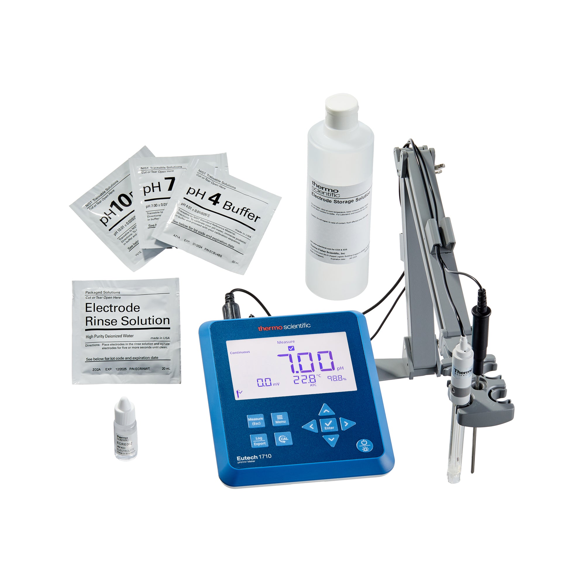 Eutech PH 1710 pH/mV bench meter easy-to-clean kit