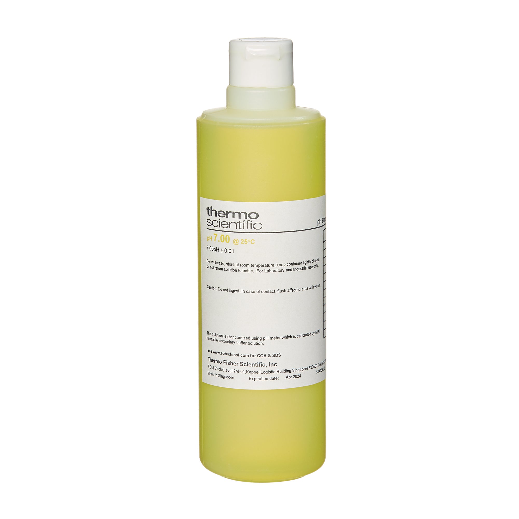 Eutech™ pH Buffers and Solutions, Yellow Color-Coded  1 L