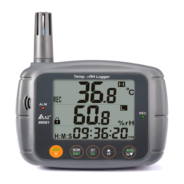 AZ Large LCD Temperature & Humidity USB Data Logger — main product view