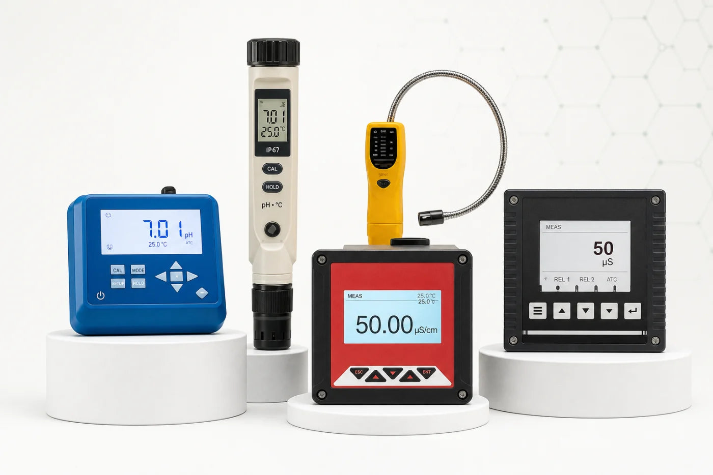 A selection of laboratory pH, conductivity and gas-detection instruments
